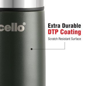 Cello Duro Flip Thermosteel Flask with Jacket | 1000ml, Black | 24 Hours Hot and Cold | Flask for Tea Coffee | Rust & Leak Proof | Ideal for Office, Gym, Home, Kitchen, Hiking, Travel Bottle