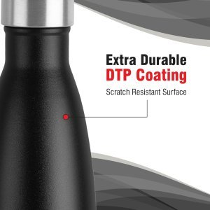 Cello Duro Swift Thermosteel Water Bottle, 500ml, Black | 24 Hours Hot & Cold | Scratch Resistant (DTP Coating) | Rust & Leak Proof | Ideal for Office, Gym, Home, Kitchen, Hiking, Trekking, Travel Bottle