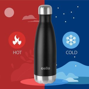 Cello Duro Swift Thermosteel Water Bottle, 1000ml, Black | 24 Hours Hot & Cold | Scratch Resistant (DTP Coating) | Rust & Leak Proof | Ideal for Office, Gym, Home, Kitchen, Hiking, Trekking, Travel Bottle