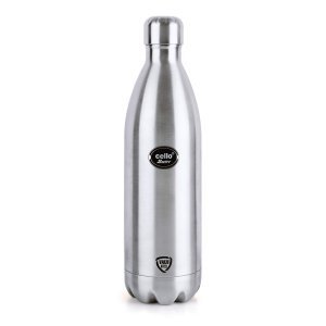 Cello Swift Thermosteel Water Bottle 750ml, Silver | Double Walled Vacuum Insulated Flask Bottle | Keeps Drinks Hot or Cold for 24 Hours | Easy To Carry | Ideal For Water, Tea, Coffee & Cold Beverages