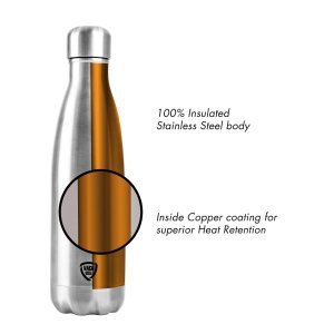 Cello Swift Thermosteel Water Bottle 500ml, Silver | Double Walled Vacuum Insulated Flask Bottle | Keeps Drinks Hot or Cold for 24 Hours | Easy To Carry | Ideal For Water, Tea, Coffee & Cold Beverages