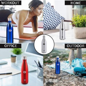 Cello Swift Thermosteel Water Bottle 500ml, Silver | Double Walled Vacuum Insulated Flask Bottle | Keeps Drinks Hot or Cold for 24 Hours | Easy To Carry | Ideal For Water, Tea, Coffee & Cold Beverages