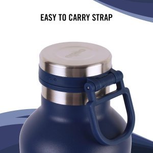 Cello Duro One Touch Insulated Flask | Hot and Cold Stainless Steel Water Bottle | Durable DTP Coating |Vacuum Insulated Bottle for Travel, Home, Office, School | 800 ml, Blue
