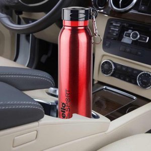 Cello Beatle Stainless Steel Vacuum Insulated Bottle, Red, 900ml |Hot & Cold Water Bottle with Screw top Lid | Double Walled Water Bottle for Sports, Gym, Outdoor, Travel