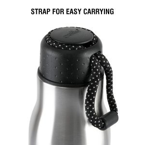 Cello Alexia Insulated Flask | Hot and Cold Stainless Steel Water Bottle | Double Walled Carry Flask for Travel, Home, Office, School | 600 ml, Black