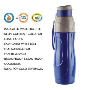CELLO Puro Sports 600 | Plastic Water Bottle | Leak Proof & Handy and Durable | Set of 4 | 600 ml Each, Assorted