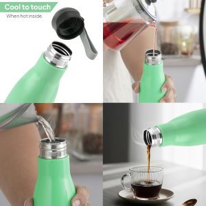 Cello Puro Steel-X Neo 900 Inner Steel Insulated Water Bottle 900ml, Green | ISI Certified | PU Insulated | BPA Free, Leakproof | Insulated Cold Water Bottle for Office, School, Cycling, Gym & Travel