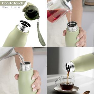 Cello Puro Steel-X Felix 900 Inner Steel Insulated Water Bottle 900ml, Felix Green | ISI Certified | PU Insulated | BPA Free, Leakproof | Insulated Cold Water Bottle for Office, School, Cycling, Gym | Colour May Vary